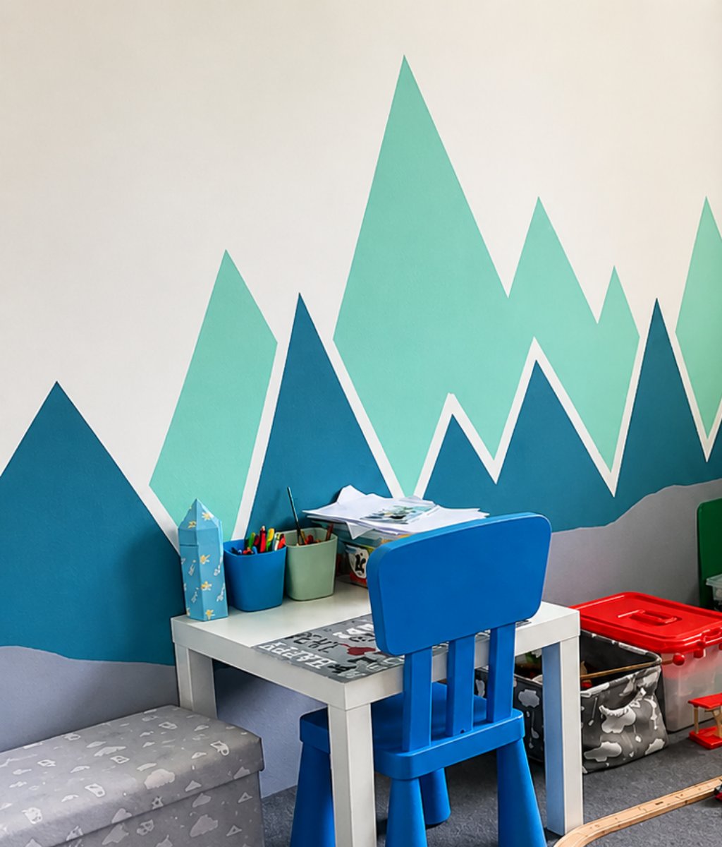 dětský pokoj hory na stěně DIY malování